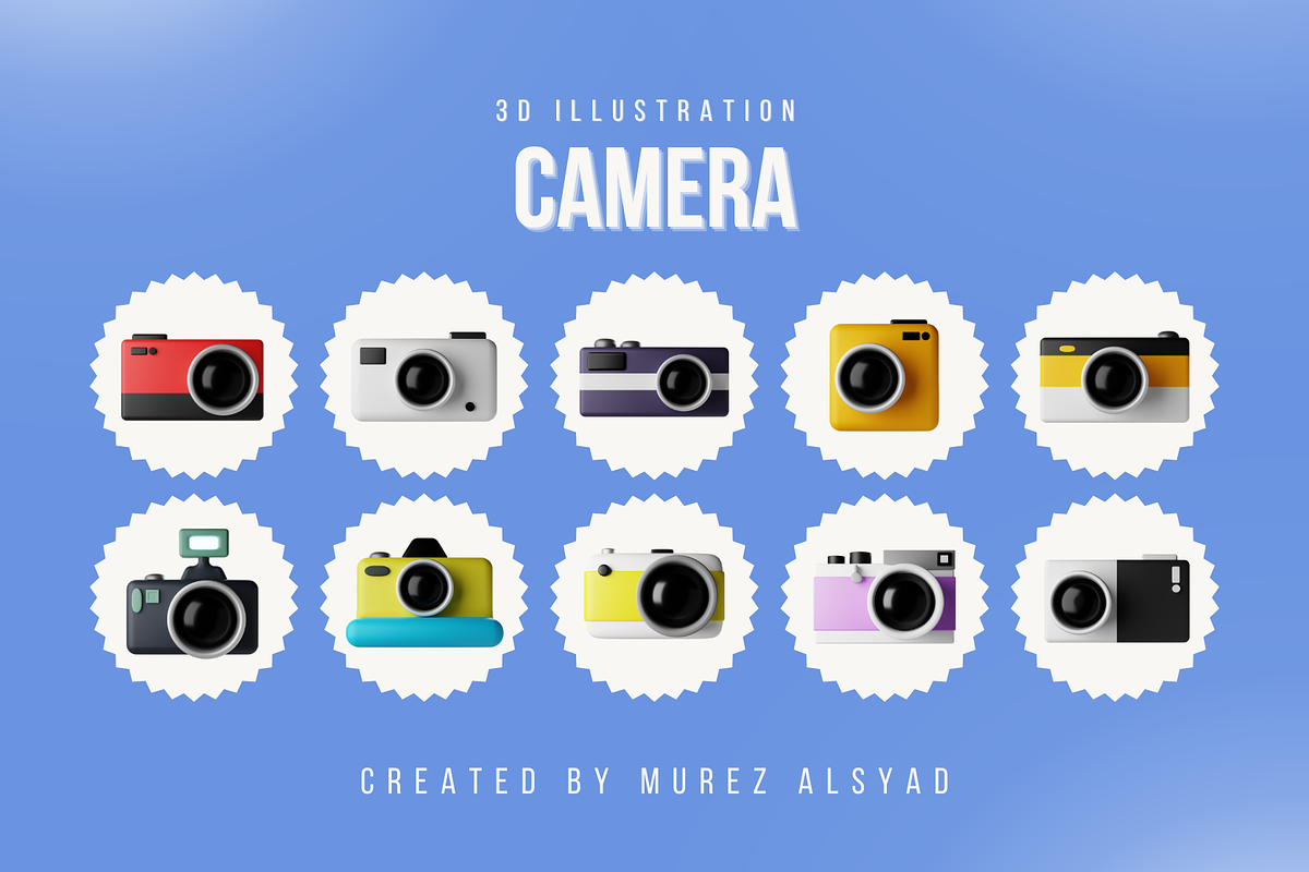 Camera 3D Icon Pack, an Object 3D Model by Murez Alsyad (Photo 3 of 3)