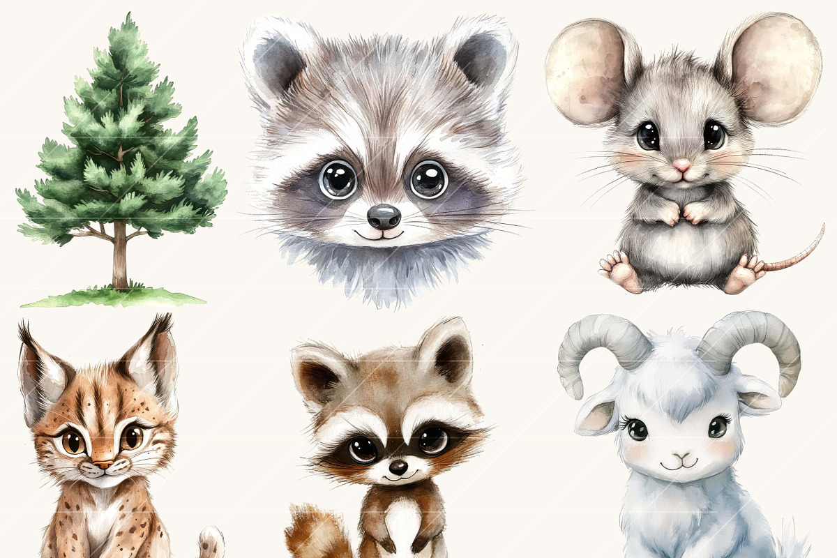 Watercolor Cute Forest Animal, an Animal Illustration by Design Scotch (Photo 4 of 9)