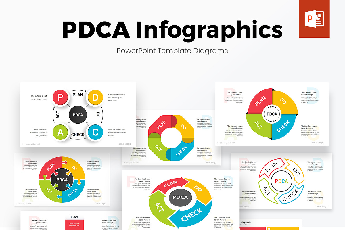 PDCA Cycle PowerPoint Infographics, a Presentation Template by SlideOne (Photo 1 of 7)
