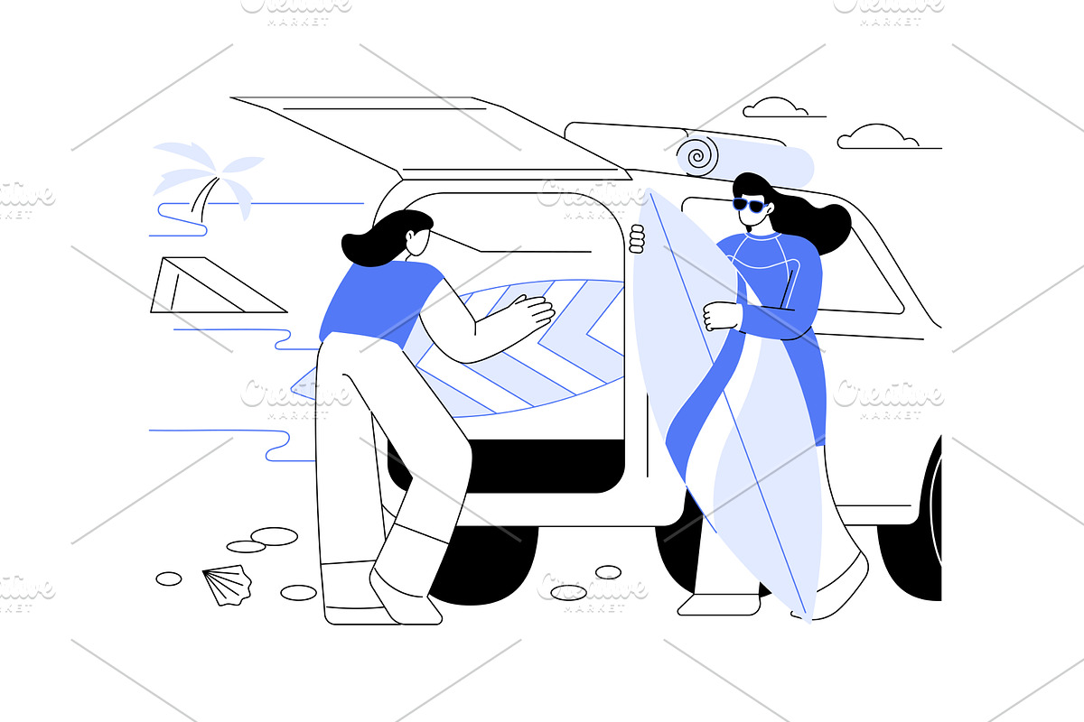 Surf trip isolated cartoon vector, a Person Illustration by Visual Generation