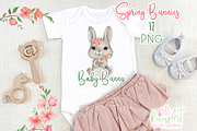 Cute watercolor bunny PNG clipart, an Illustration by RivusArt (Thumbnail 3 of 3)