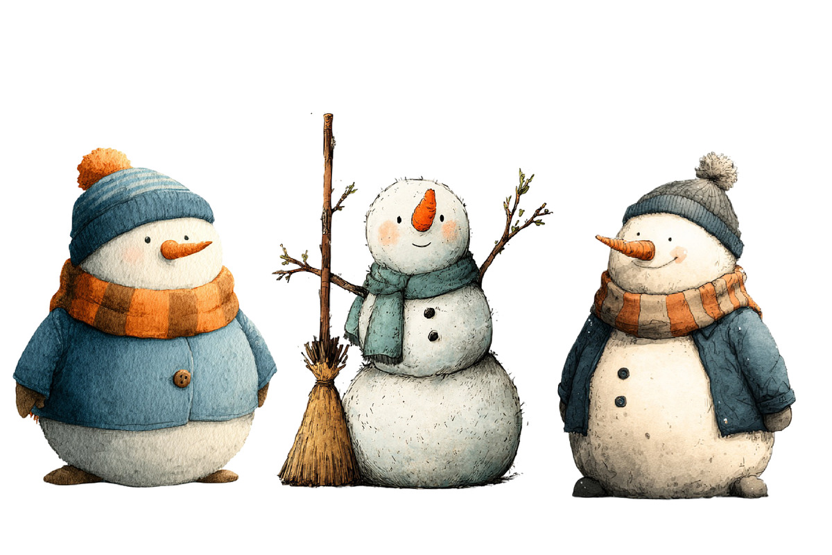 Quirky Snowman Clip Art, an Illustration by Designworld (Photo 3 of 5)
