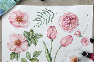 Spring Bouquet Watercolor Set