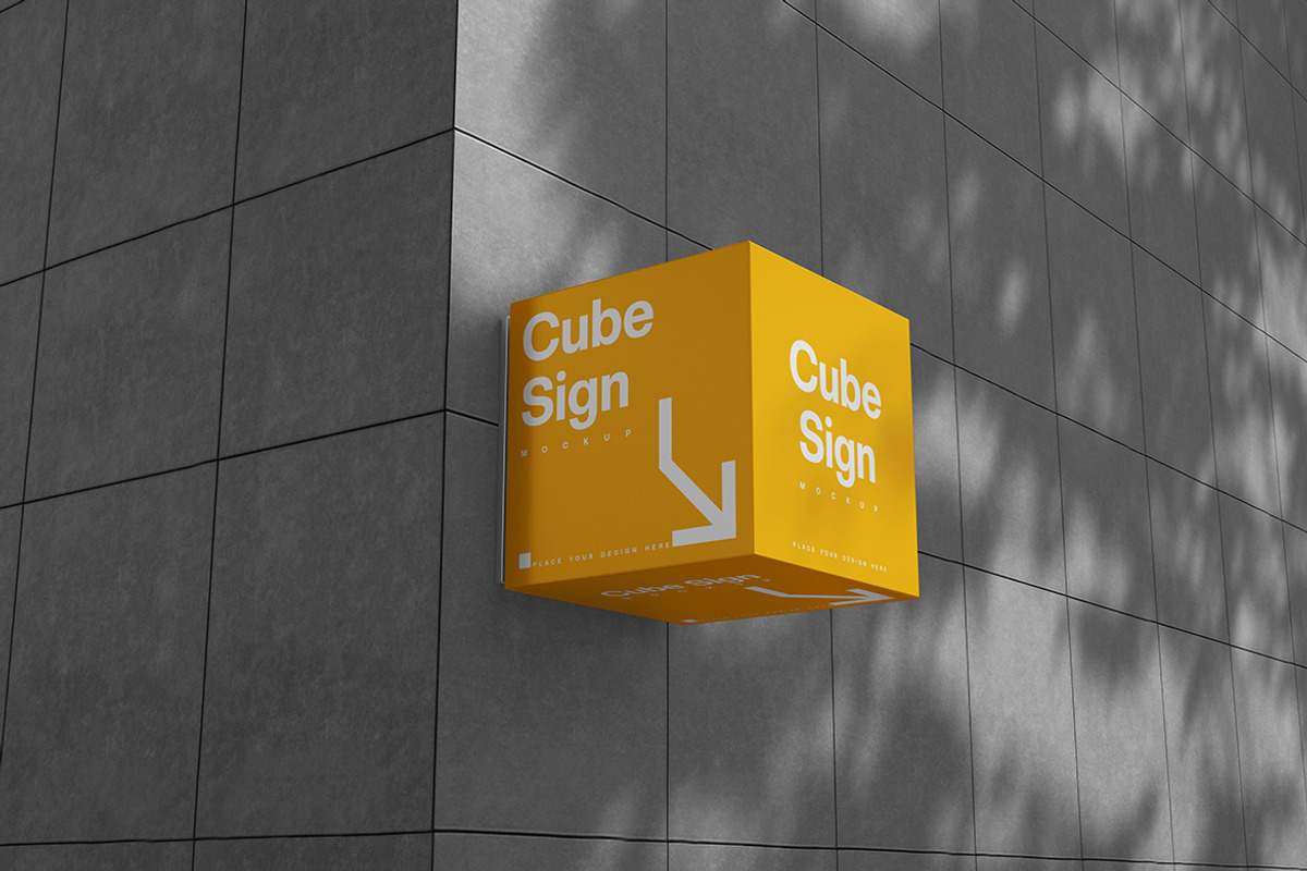 Cube Sign Mockup, a Product Mockup by MrLetters (Photo 3 of 5)