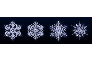 Silver glitter snowflake collection, an Object Illustration by art PVP - market