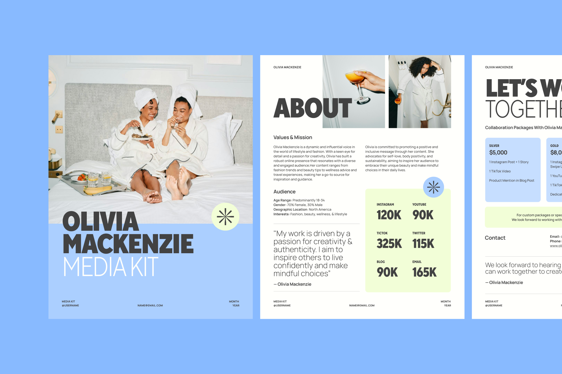 Media Kit Template For Canva by Brytnstudio | Creative Market