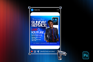 Sunday Service Flyer Template, a Social Media Template by Transly Graphics