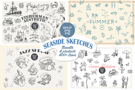Coastal Summer Bundle, an Outline Icon by Anastasiya Klempach