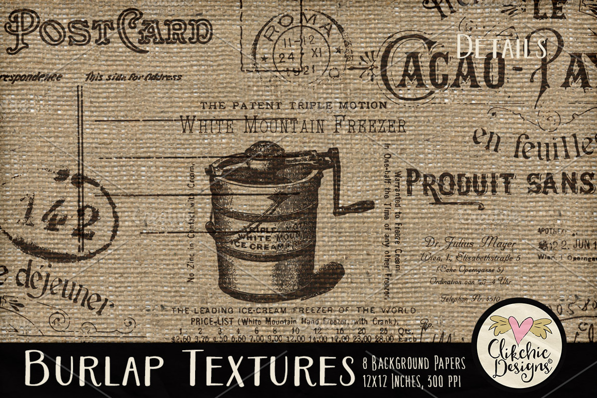 Burlap Texture Background Papers, a Texture Graphic by Clikchic Designs (Photo 4 of 5)