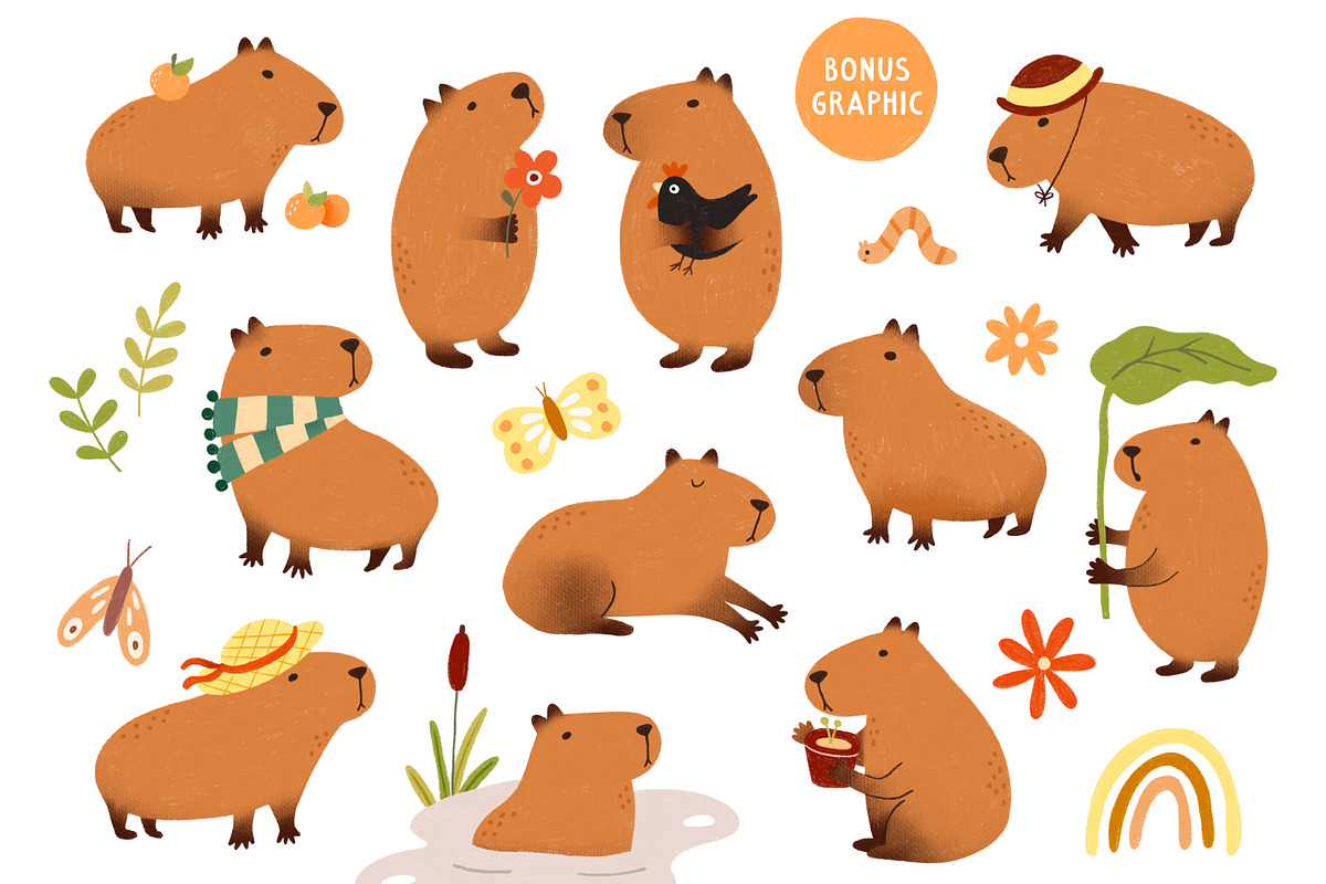 Lovely Capybara | Handwritten font, a Handwritten Font by JuliaVolkova (Photo 8 of 9)