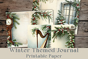 Floral Winter Junk Journal Pages., a Seasonal Illustration by GalaDesign03 (Thumbnail 4 of 8)