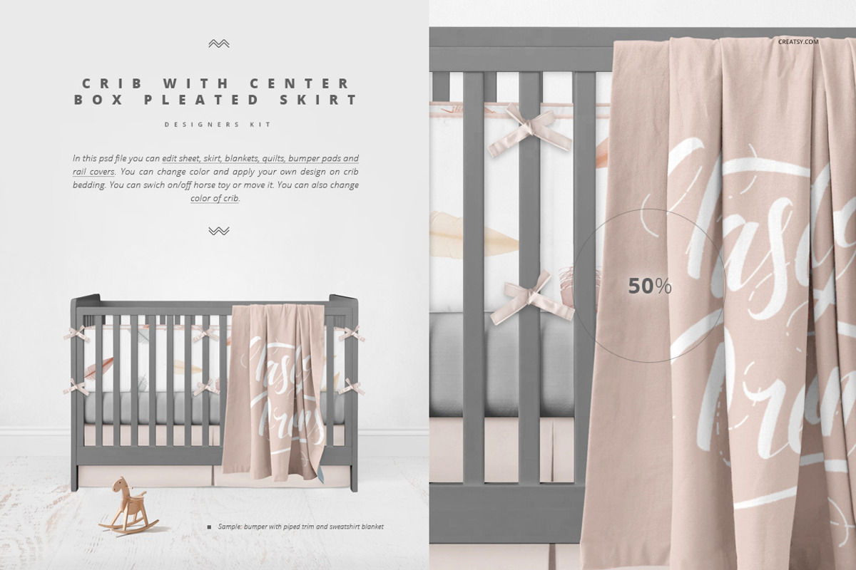 Crib Beddind Designers Kit Mockup, a Bottom Mockup by Creatsy (Photo 13 of 29)