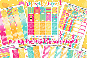 August Printable Planner Stickers