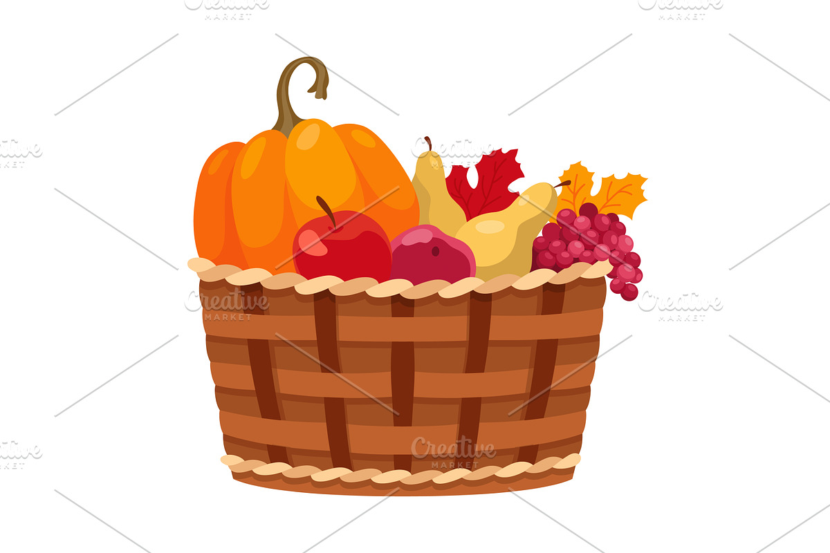 Basket autumn harvest icon. Grocery, a Food Illustration by the8monkey