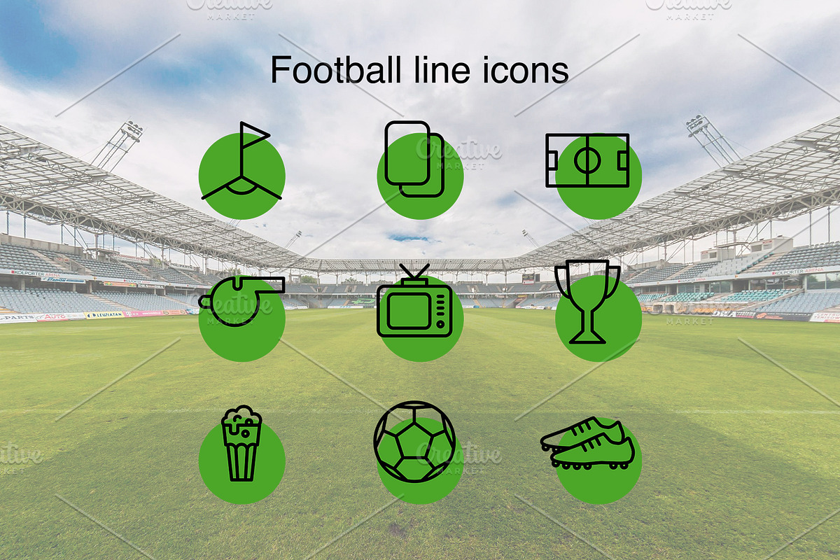 Football line icons, an Outline Icon by Lyolya Profitrolya (Photo 1 of 2)