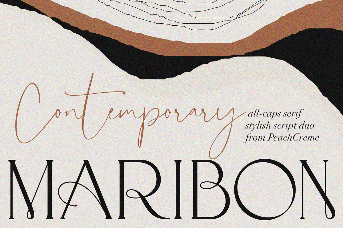 MARIBON//Serif+Script Duo SALE, a Serif Font by PeachCreme (Photo 1 of 11)