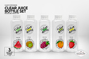 Clear Juice Bottle Sets Mockup, a Packaging Mockup by INCDesign (Thumbnail 4 of 10)