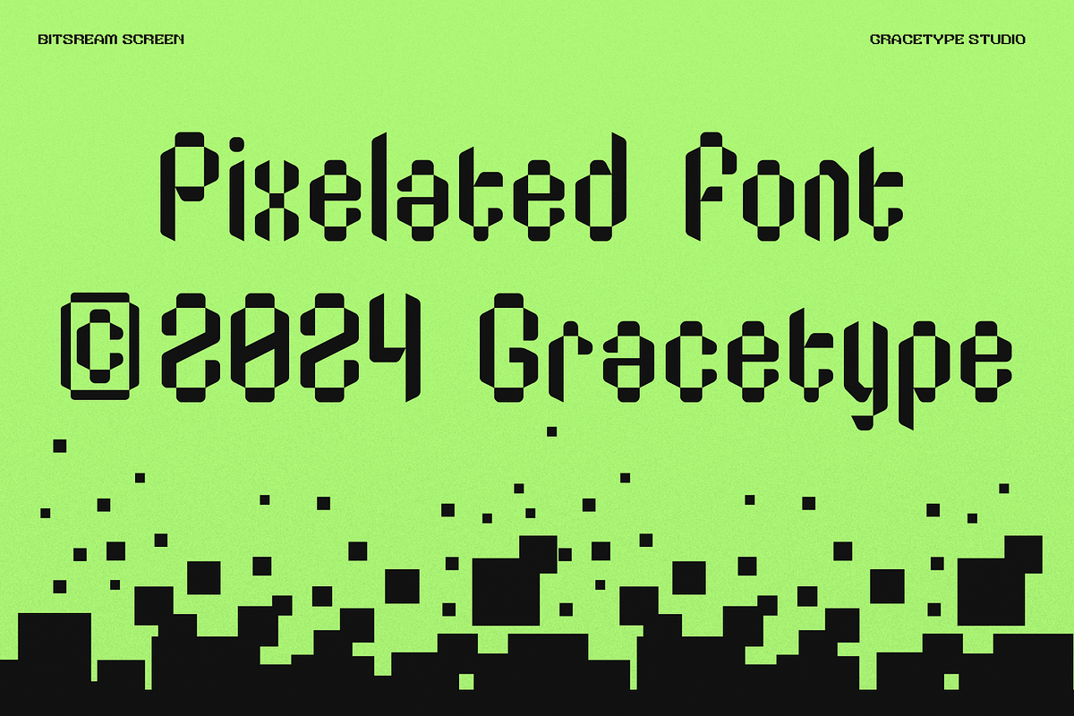Bitstream Screen | Pixelated Font, a Sans Serif Font by gracetype_studio (Photo 2 of 12)