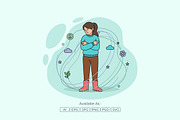 Anxious Woman with Crossed Arms, a Person Illustration by Partikusi Design (Thumbnail 2 of 3)