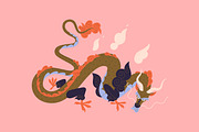 Asian, Chinese dragons set, cards, an Animal Illustration by PaperTrident (Thumbnail 2 of 13)