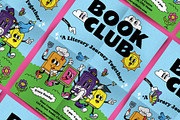 Retro Cartoon Book Club Flyer, a Flyer Template by The Isian (Thumbnail 2 of 2)