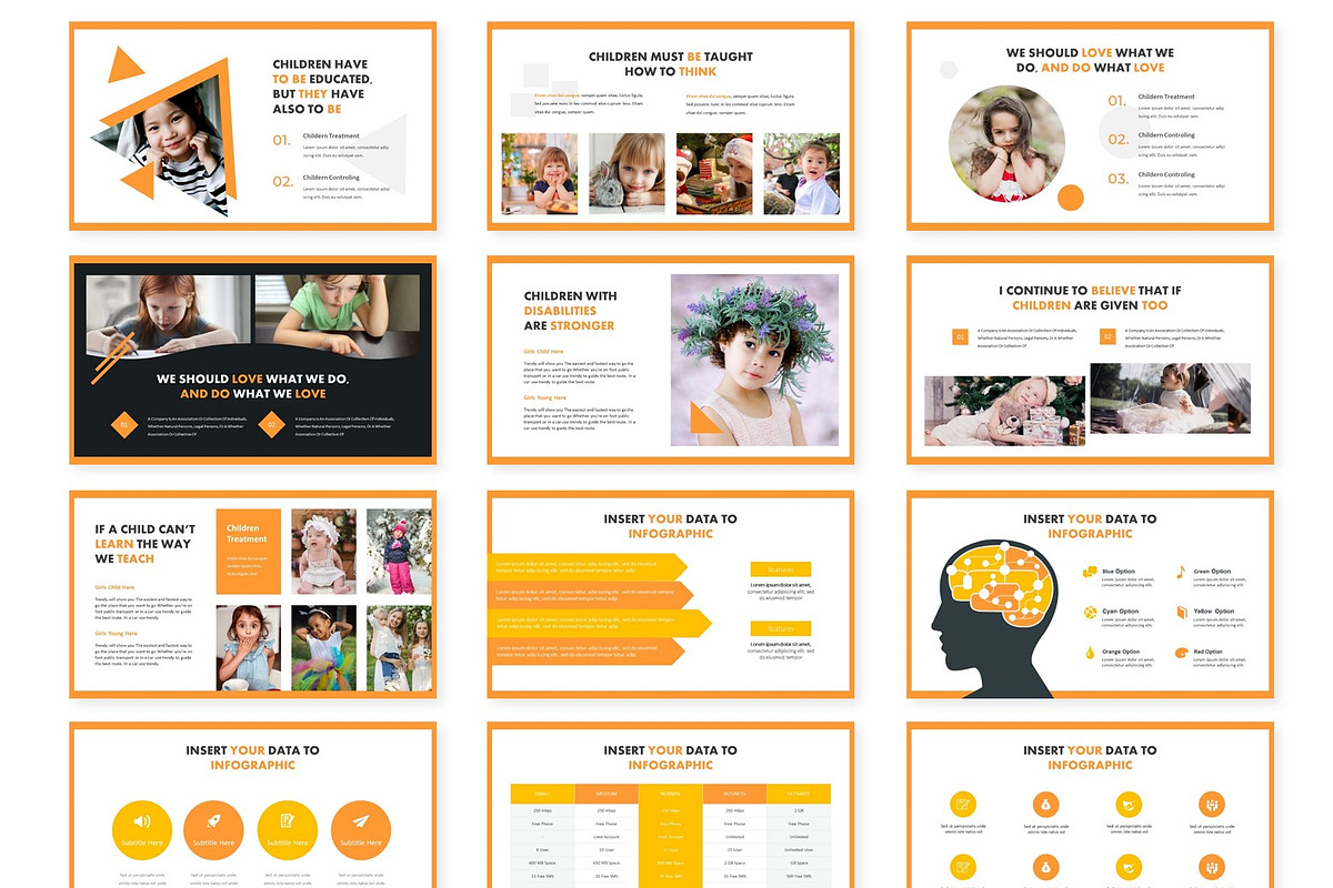 Childhood- Powerpoint Template, a Presentation Template by AQR Studio