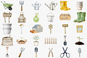 Watercolor Gardening Clipart Set, an Illustration by CropUp Creative (Thumbnail 2 of 4)