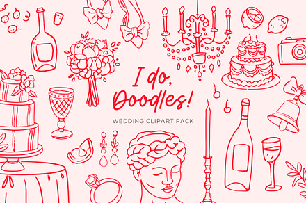 I Do, Doodles! Wedding Clipart Pack, a Decorative Illustration by Volha Studio