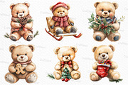Christmas Teddy Bear Clipart, an Illustration by Craft Nest (Thumbnail 5 of 6)