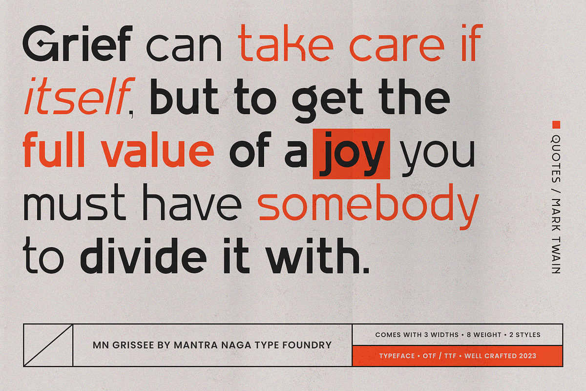 MN Grissee - Sans Serif Font Family, a Sans Serif Font by Mantra Naga (Photo 4 of 16)