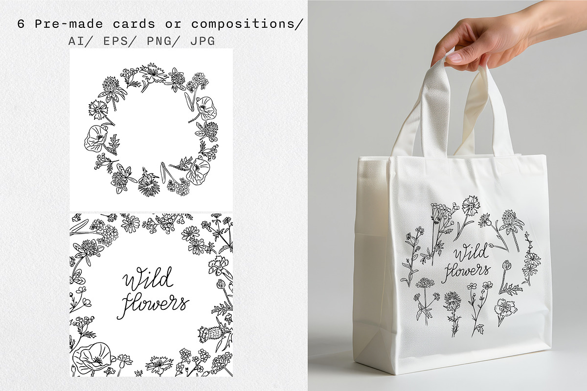 Hand-Drawn Wildflowers, a Decorative Illustration by Decor Lines (Photo 5 of 10)