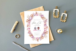 Boho Wedding Watercolor Collection