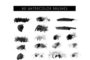 80 Realistic Watercolor Brushes