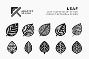 Leaf Icon, a Solid Icon by Akatype Studio (Thumbnail 1 of 3)