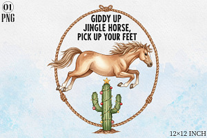 Giddy Up Jingle Horse Sublimation Pn, a Graphic by Libby Wishes