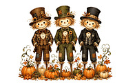 Trio Scarecrow PNG Clipart Bundle, a Seasonal Illustration by Nicolle's Colorful Art (Thumbnail 8 of 8)