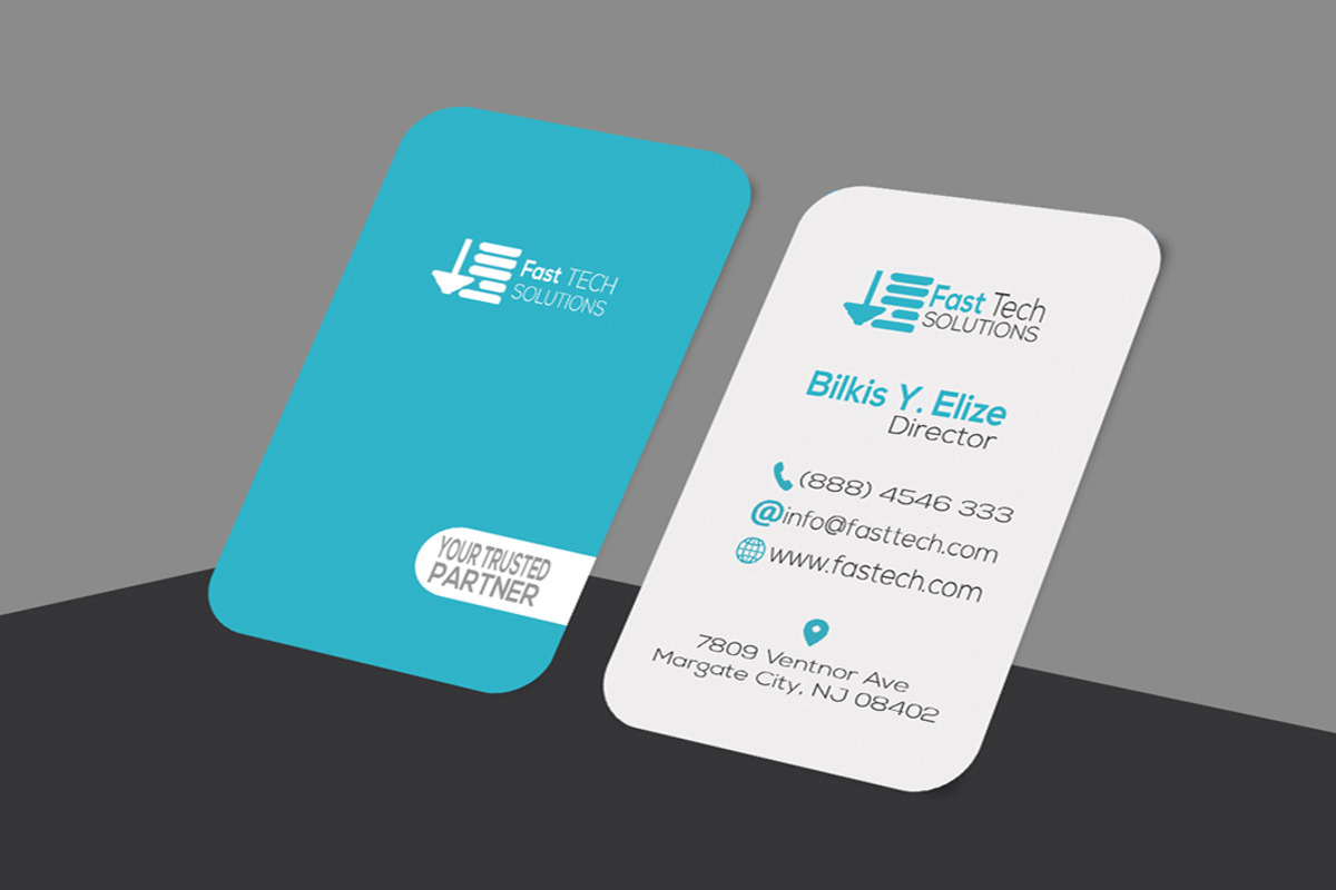 Fast Tech Round Business Card, a Business Card Template by erikadesign (Photo 2 of 2)