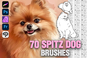 Dog Spitz Procreate Photoshop Brush