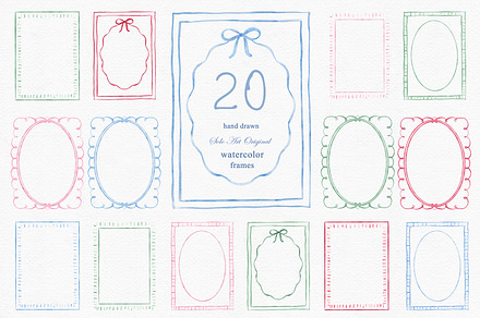 Hand-Drawn Watercolor Frames, a Graphic by Solo Art Original