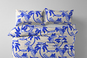 Blue white palms fishes, a Pattern Graphic by Nocito Design (Thumbnail 2 of 8)