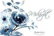Indigo Blue Watercolor Flowers, an Illustration by Feather Grace Designs (Thumbnail 9 of 10)