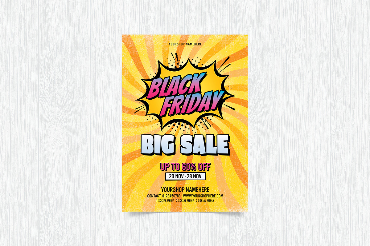 Black Friday Sale Flyer Template, a Flyer Template by DesignWorkz