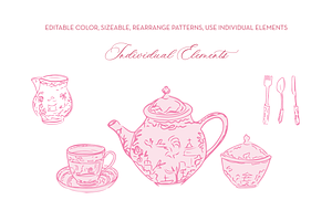 Hand Drawn Chinoiserie China Pattern