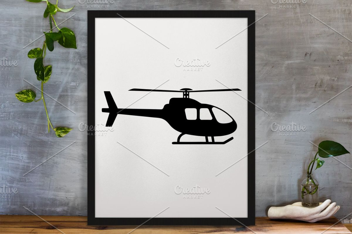 Helicopter Silhouette SVG, a Transportation Illustration by newminddesign (Photo 4 of 10)