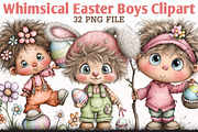 Whimsical Easter Boys Clipart Bundle, an Illustration by RobertsArt (Thumbnail 1 of 6)