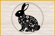 20 Floral Easter Bunny SVG Bundle, an Animal Illustration by Artivon (Thumbnail 3 of 4)