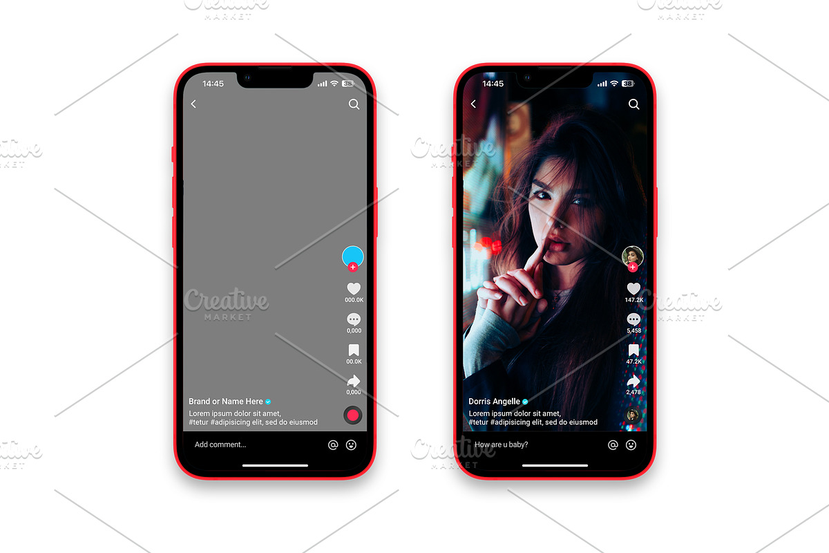 TikTok Mockup Template 2024, a Social Media Template by Dilshod Sobirov (Photo 4 of 8)