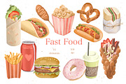 Street Fast Food Clipart PNG, a Food Illustration by ArtGiftsStudio (Thumbnail 1 of 3)