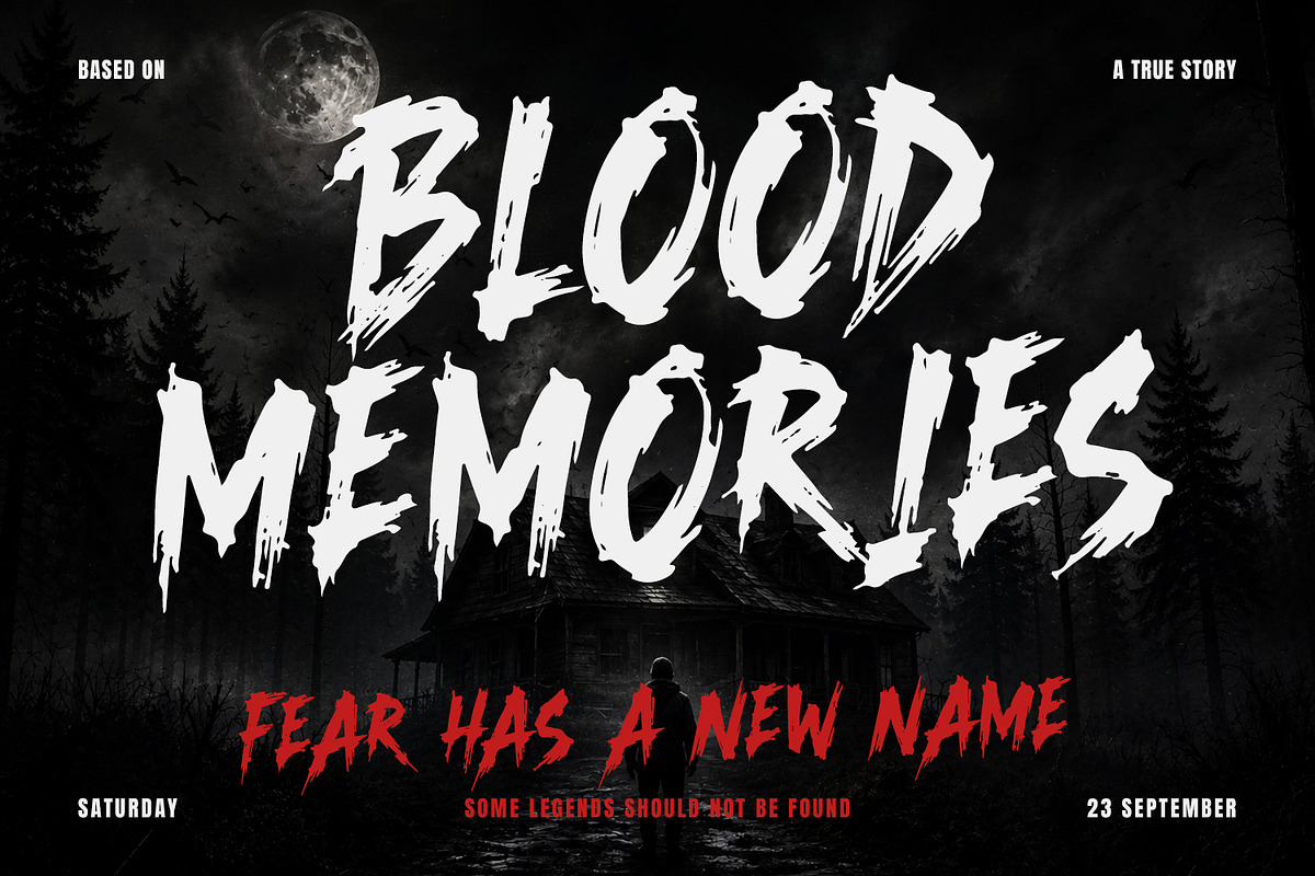 Inkonidict Horror Brush Halloween, a Handwritten Font by Maulana Creative (Photo 2 of 7)