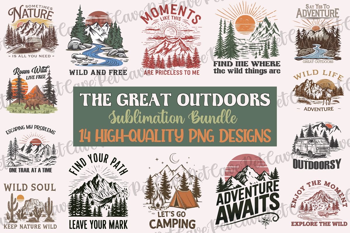 The Great Outdoors Vintage Bundle, a Graphic by Pet Cave (Photo 1 of 8)